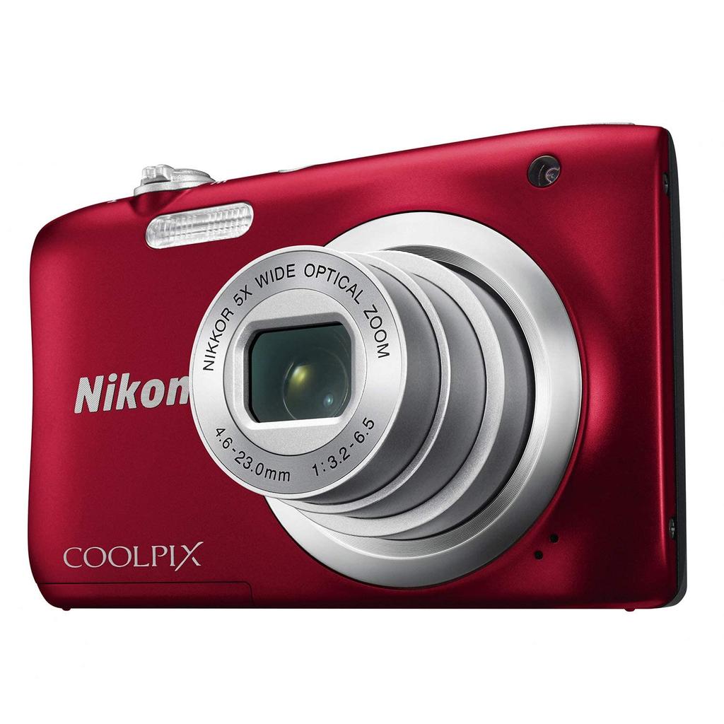 Nikon Digitální fotoaparát COOLPIX A100, 5x optický zoom, 20,05 megapixelů, Červený [Repasovaný], (A100RD)