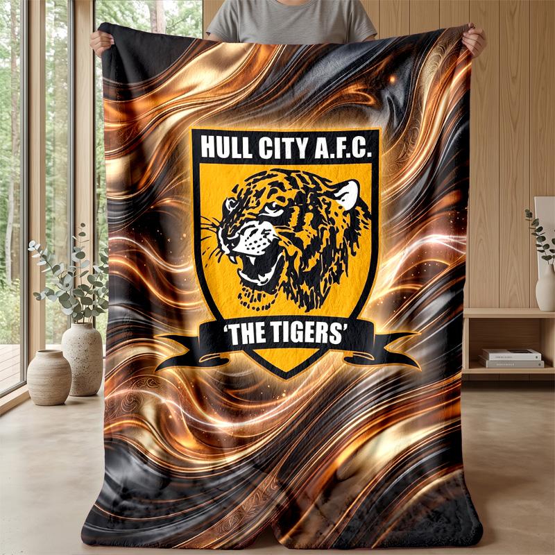 Hull City Football Print Flannel Blanket, Soft Warm Lightweight Throw Blanket for Sofa Bed Camping