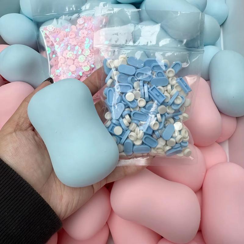Handgemaakte Gesimuleerde Zeep Zachte Zeepbal Knijp Fidget Speelgoed ASMR Sensorisch Stressverlichtend Speelgoed Flexibele Stressbal Volwassen Angstverlichting blauw