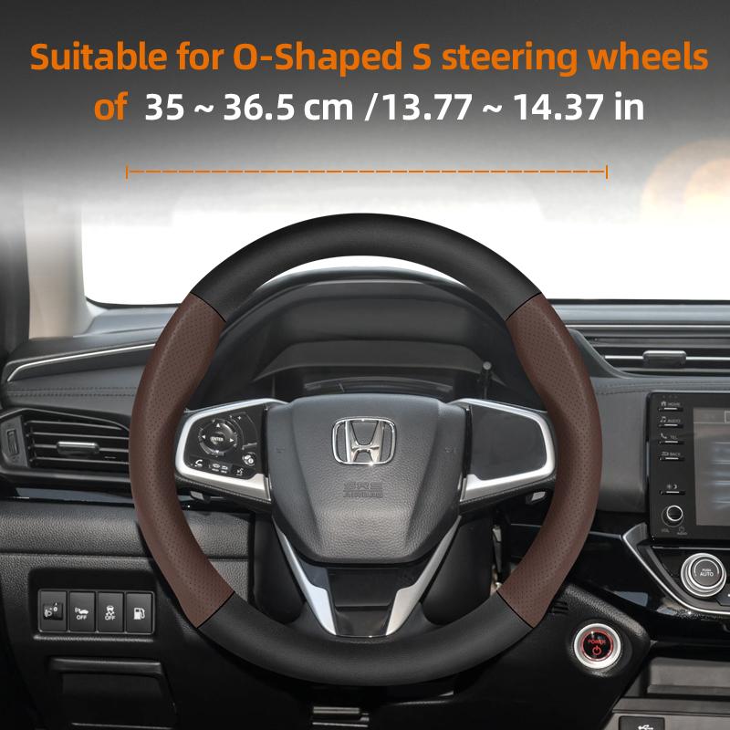 

Suitable for Honda Breathable Leather Matte Carbon Fiber Texture Steering Wheel Cover Suitable for Civic Fit 8Th Gen 8 City Accord 9 10 Vezel