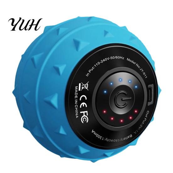 Tragbarer Massageball mit mehrstufiger Vibration, Yogaball, Handlicher elektrischer Muskelroller, 1300mAh Akku, 3 hohe Vibrationsstufen für