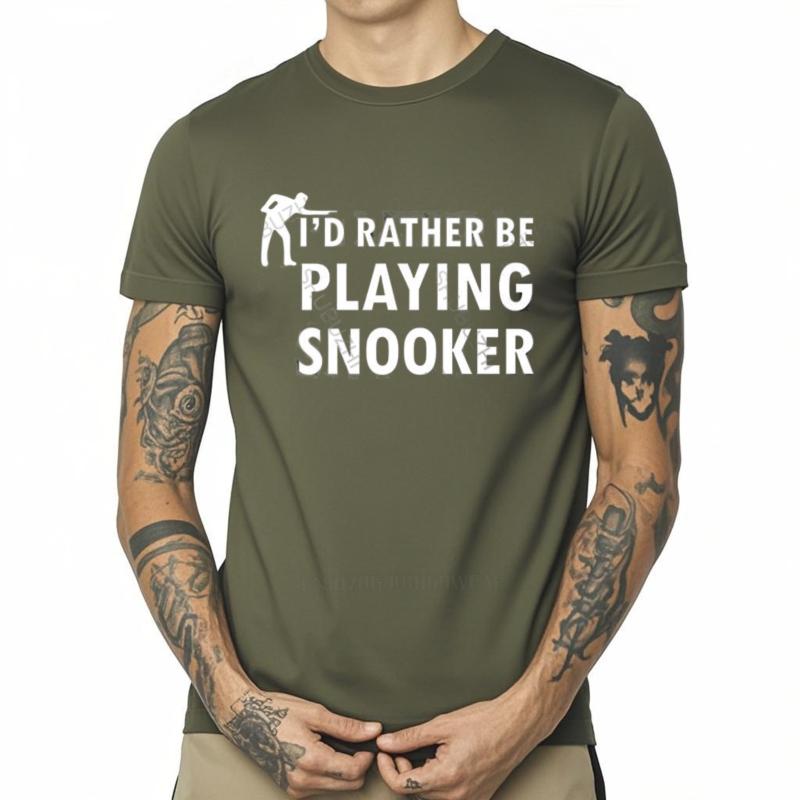 Hot Sale Mens Brand Tshirt Male Luxury Gift Tops Summer I'd Rather Be Playing Snooker Cotton Vintage T-shirt O-neck Men Teeshirt