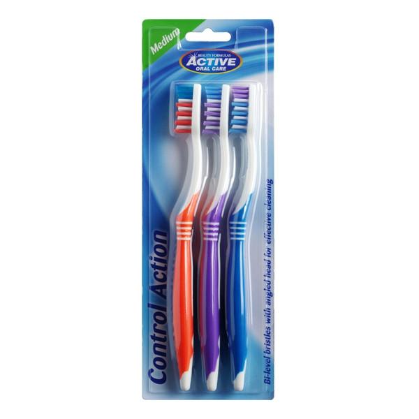 Advanced Dental Care Medium Toothbrush Trio - Ideal for Optimal Oral Hygiene and Gum Health