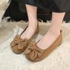 Fashion 2025 Bow Flats Women Shallow Shoes Designer Suede Elegant Shoes Autumn New Trends Fad Casual Sneaker Walking Zapatillas De Mujer