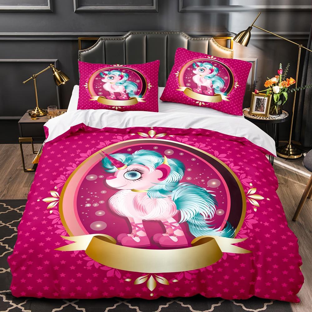 Magical Unicorn Bedding Sets Quilt Bed Cover Comforter Duvet Cover Pillow Case 2-3 Pieces Sets Kids Adult Bedroom Decoration