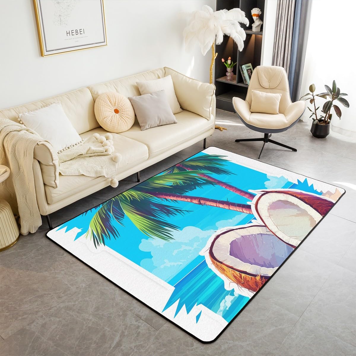 

Erosebridal Starfish Seashell Area Rug 5x7 for Living Room Kitchen,Purple Coastal Animal Rug,Sea Shell Conch Carpet Non Slip,Ocean Sea Life 120cm x 160cm