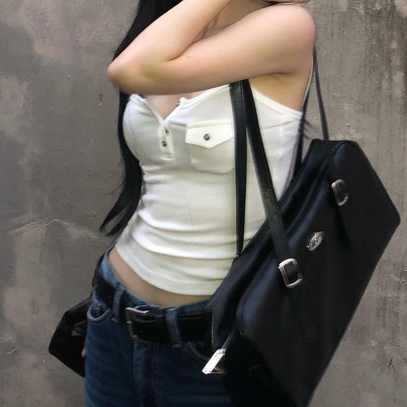 Camișolă casual de buzunar semi-deschisă