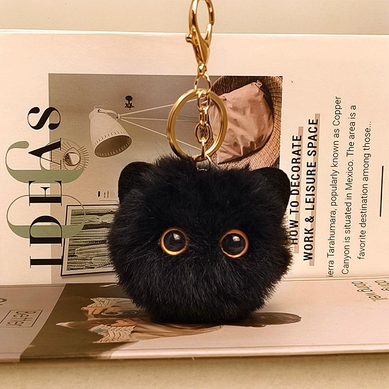 Plush Cat Keychain Kawaii Kitten Cartoon Keyring Ladies Girls Bag Pendant Keychain School Bag Charm Gift