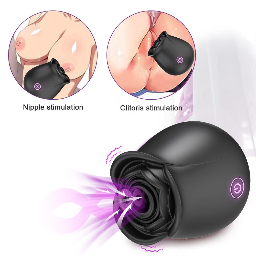 Sucking Rose Vibrator, Nipple Clitoris Stimulator, Female Sex Toy Adult Products, Vibrating Massager, Couple Flirting Sex Toy