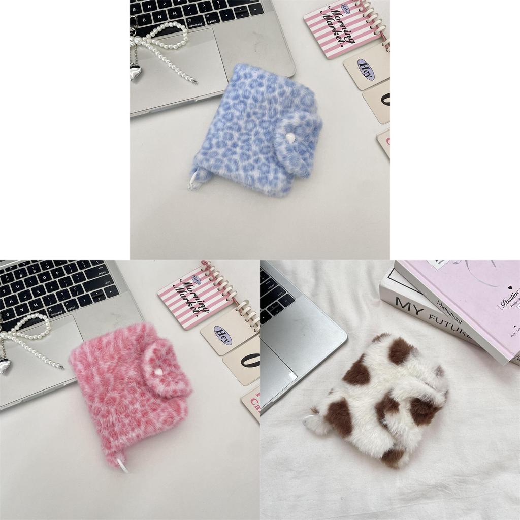 Plush Leopard Print Coin Wallet With Large Capacity For Home Use And Storage
