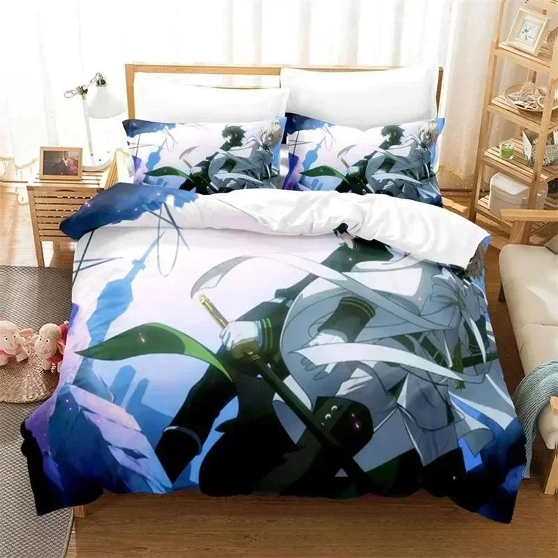 Luxury New 3D Print Anime Seraph of the end Bedding Set Girls Twin Queen King Size Duvet Cover Pillowcase Bed boys Adult