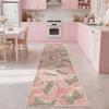 VIKAMA Pink Leopard Print Long Rug for French Luxury Entrance Hall Floor Mat Anti-Slip Kitchen Bedroom Carpet Home Decoration