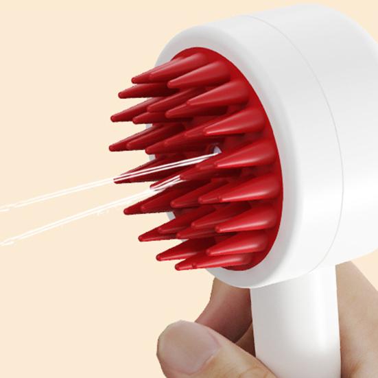 Pet Massage Shower Brush with Builtin Shampoo Storage Dog Grooming Brush Ergonomic Handle Pet Hair Cleaning Brush for Dog Cat