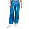 Jungen Mädchen Metallic Tanzhose Elastischer Bund Glänzende Hose Jazz Dance Cheerleading Bühnenperformance Unterteile