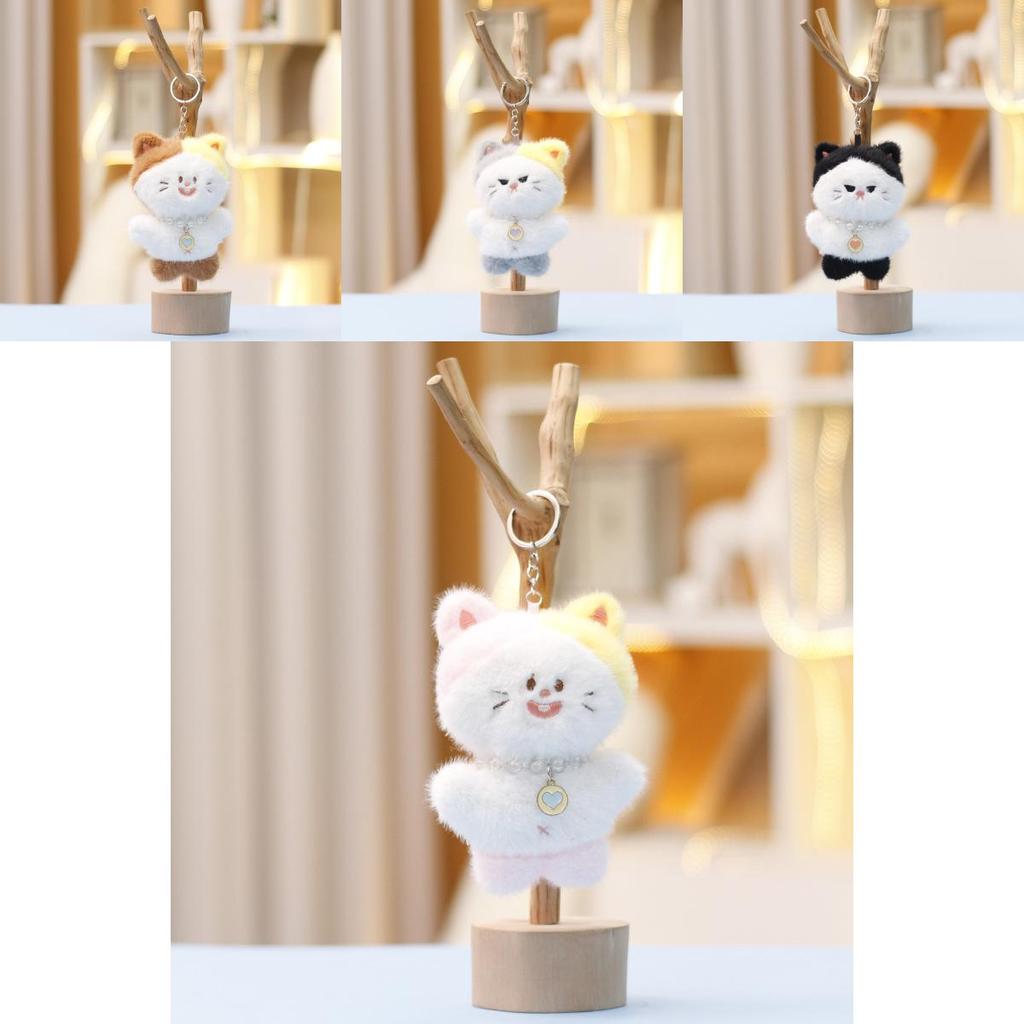 Black Cat Plush Toy Keychain With Pp Cotton Filling For Kids Gift Bag Decor