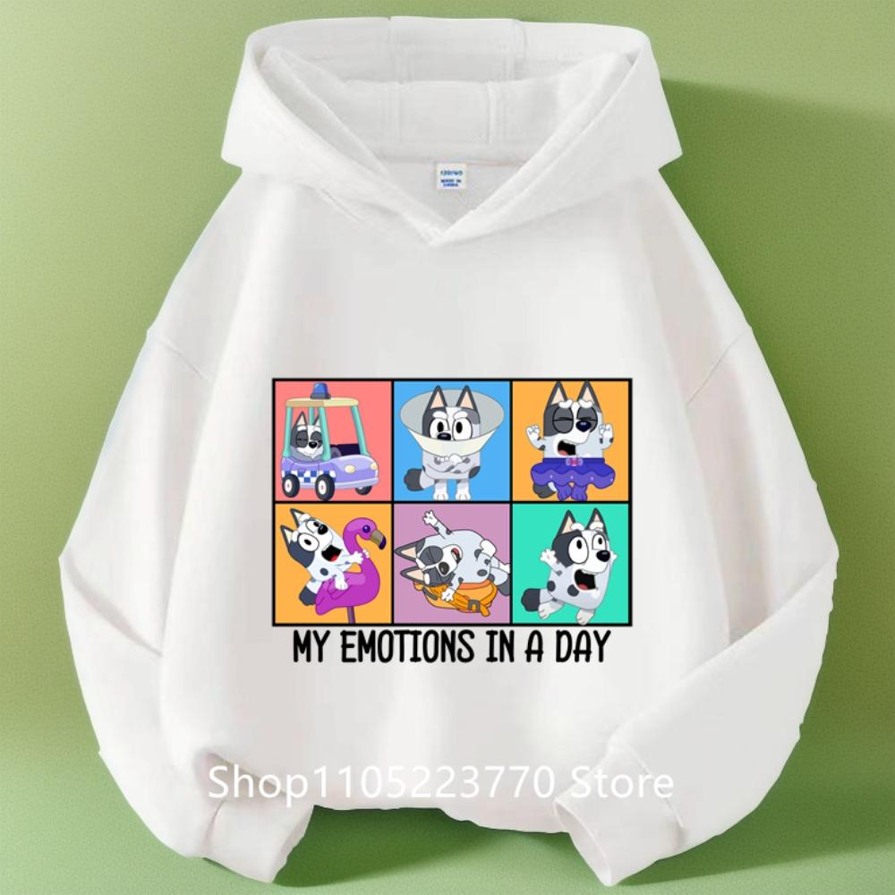 Sudadera con capucha azul de Bluey para niña, Otoño Invierno, Cálida, Suave, Jersey, Cómoda, Prenda superior diaria para niños