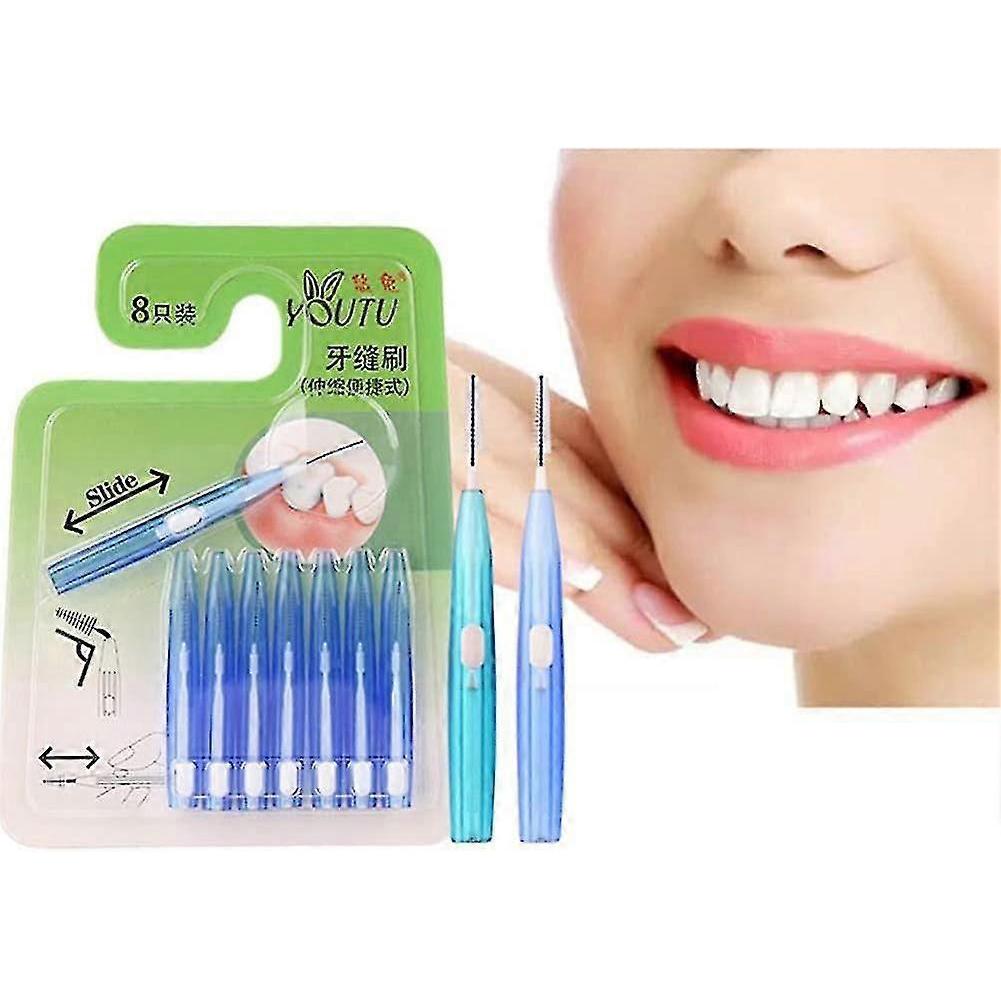 Interdental Tootpicks Retractable Tooth Flossing Cleaners Dental Floss Brush