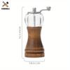2 Ein Licht/Dunkles Gummiholz Manuelle Pfeffermühle Luxus-Set, Keramisches Mahlwerk Wiederverwendbare Gewürzflasche Küche, Restaurant Zuhause Meersalzmühle