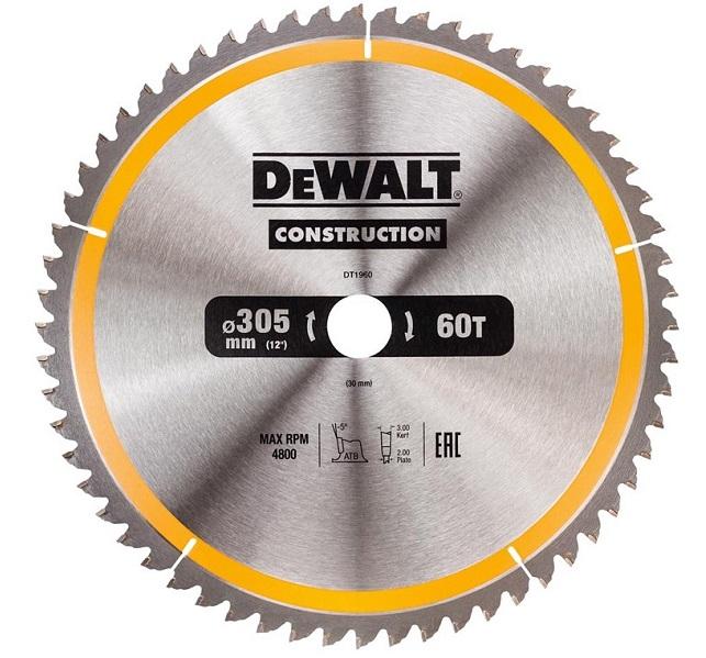Circular Saw Blade For Wood 305/30Mm, 60 Teeth - Dw Dt1960-Qz