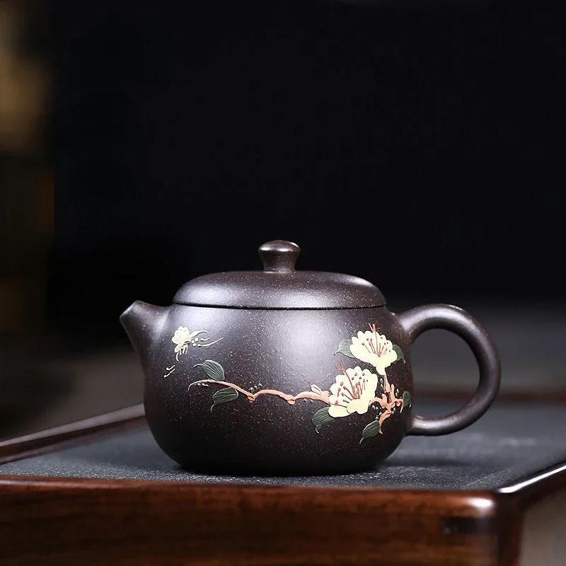 

Yixing Handmade Purple Clay Teapot Hand Painted TeaSet Cup Drinking Utensil Kettle Tea Set