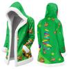 Unisex Casual And Fashionable Plush Collar Hooded Long Sleeved Carnival Print Jacket