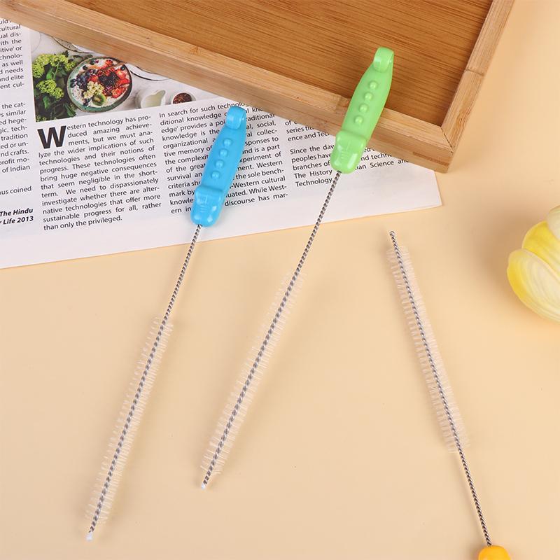 5/4Pcs Drinking Straw Cleaning Brush Baby Bottle Straw Tube Pipe Cleaner Home Nylon Stainless Steel Long Handle Cleaning Brushes