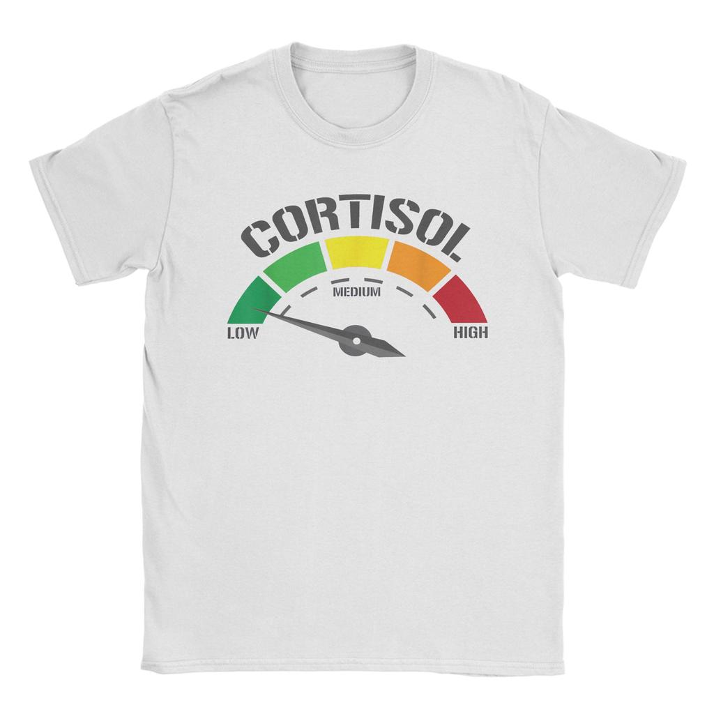 Unisex Unisex T-Shirt Lustiges Meme Niedrige Cortisolwerte Vintage Reine Baumwolle T-Shirts Kurzarm T-Shirts Rundhals Kleidung Party