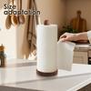 Wooden Paper Towel Holder Standing Kitchen Paper Roll Holder with Non Slip Foam Pad Bathroom Countertop Roll Paper Storage Rack