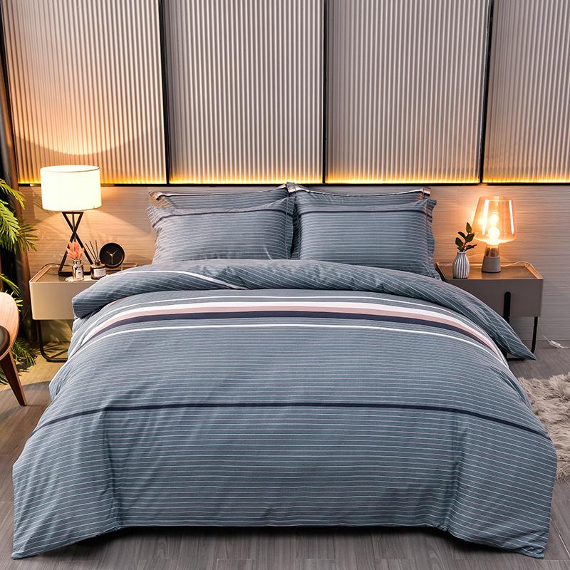 Thickened Cotton Four-piece Set, Pure Cotton Bed Sheet Quilt Cover, Dormitory Three-piece Set, Bedding