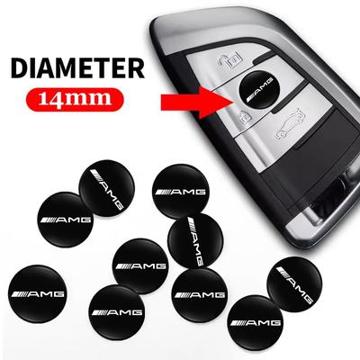 New 14mm Car Remote Control Key Badge Emblem Stickers For Mercedes Benz AMG A B C E G CLA W211 W203 W204 C260 E300L A200L GLC300