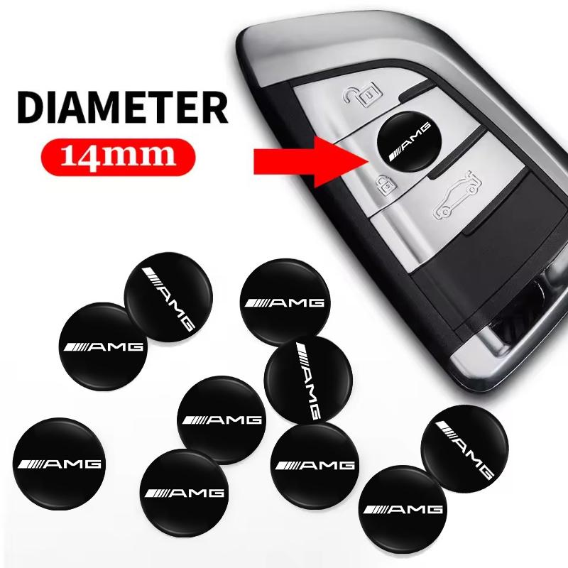 New 14mm Car Remote Control Key Badge Emblem Stickers For Mercedes Benz AMG A B C E G CLA W211 W203 W204 C260 E300L A200L GLC300