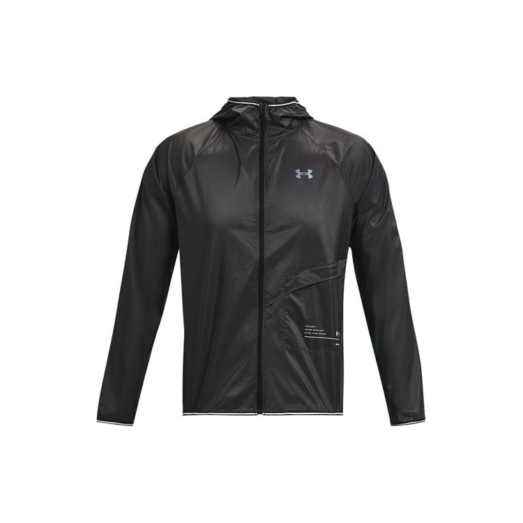 Under Armour Qualifier Storm Packable Woven Breathable Running Hooded Jacket Men Black 1326597-010 S