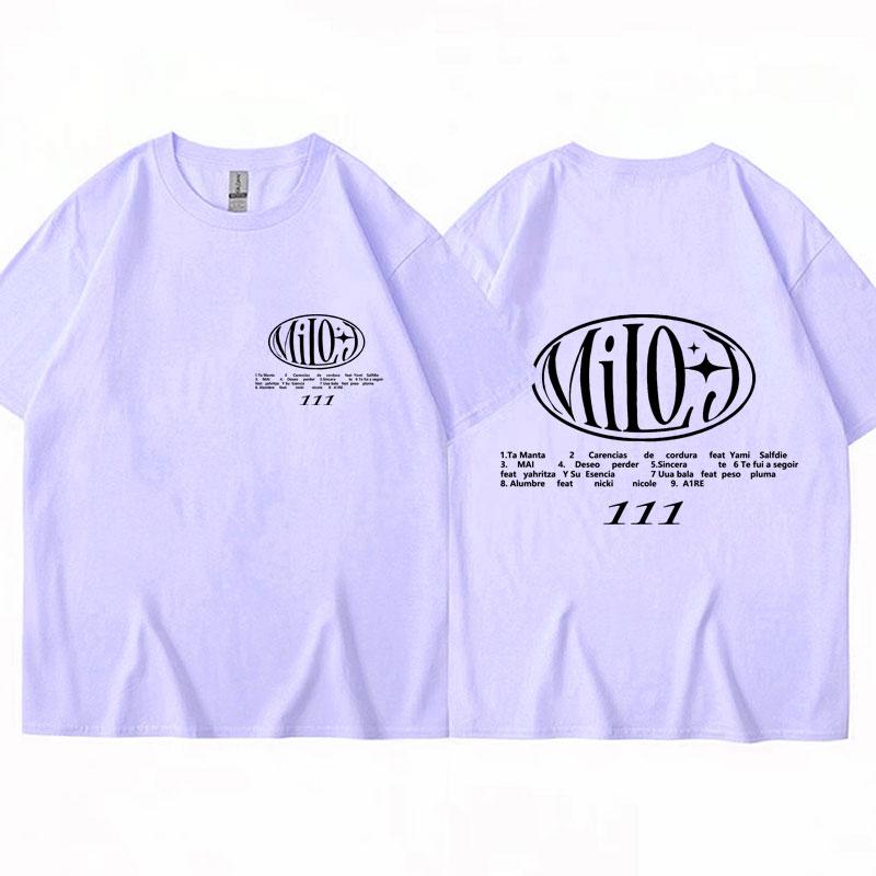 Rapper Milo J Tour 111 Album Merch Tshirt Men Women Trendy Hip Hop Harajuku Short Sleeve 100% Cotton Loose Tops Streetwear Male
