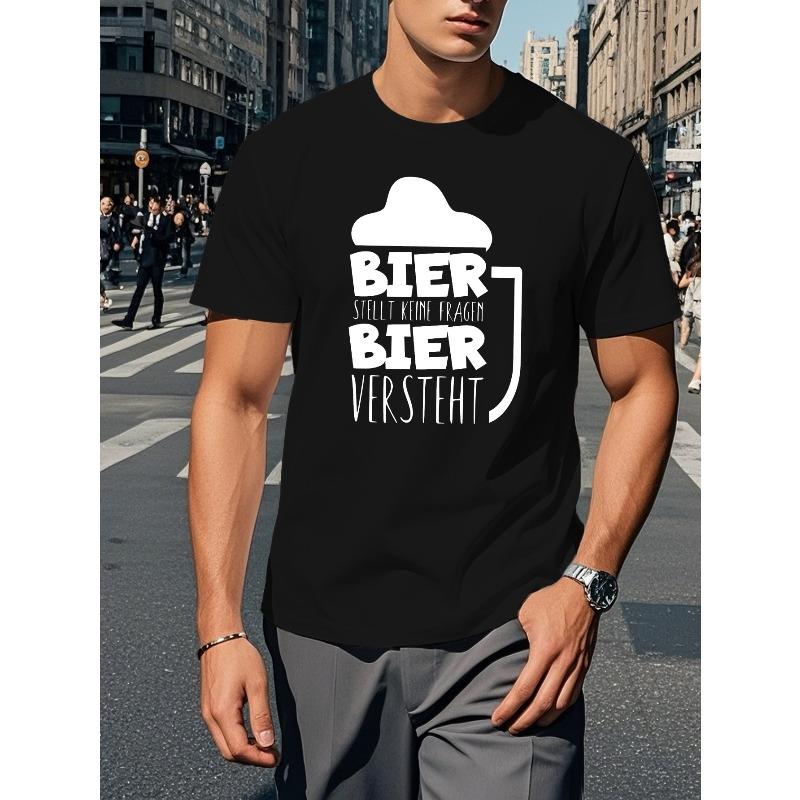 

Fun German Men s Short Sleeve T-shirt Summer T-shirt Top 4XL чорний