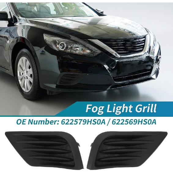Fog Light Grill for Nissan Altima 2016 2017 2018 Front Bumper Fog Light Grille Cover Fog Light Shell No.622579HS0A/622569HS0A