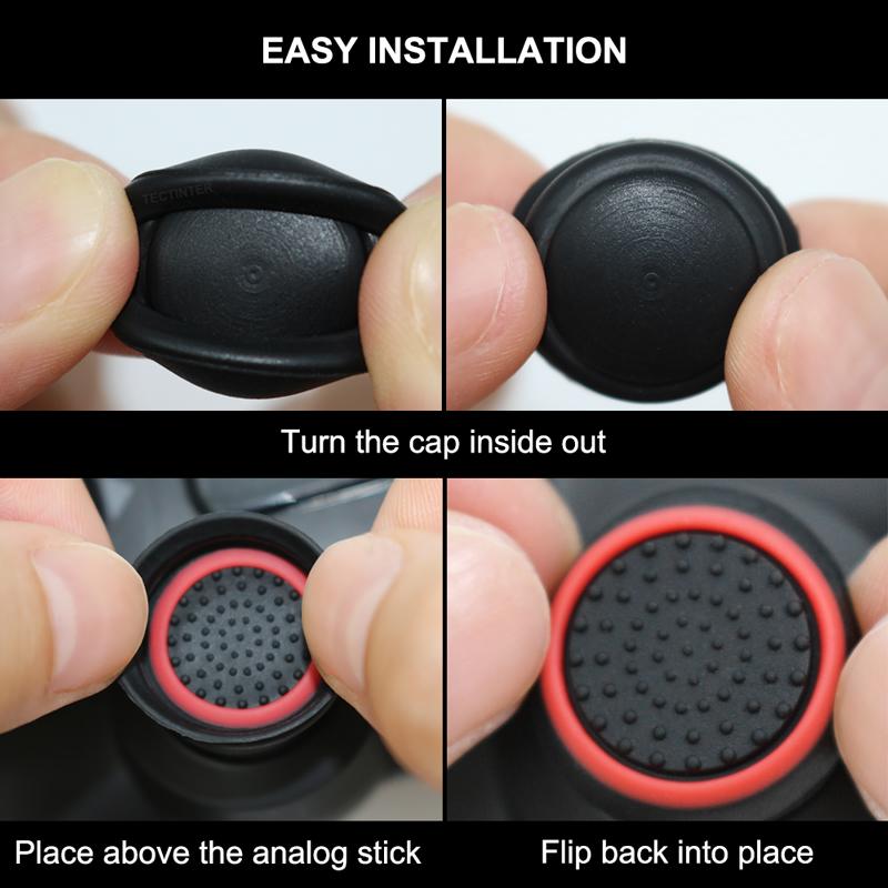 4pcs Silicone Analog ThumbStick Cover for PS5/PS4/PS3/Switch 2 Joystick Grip Cap for Xbox One/Xbox Series X S/360 Controller