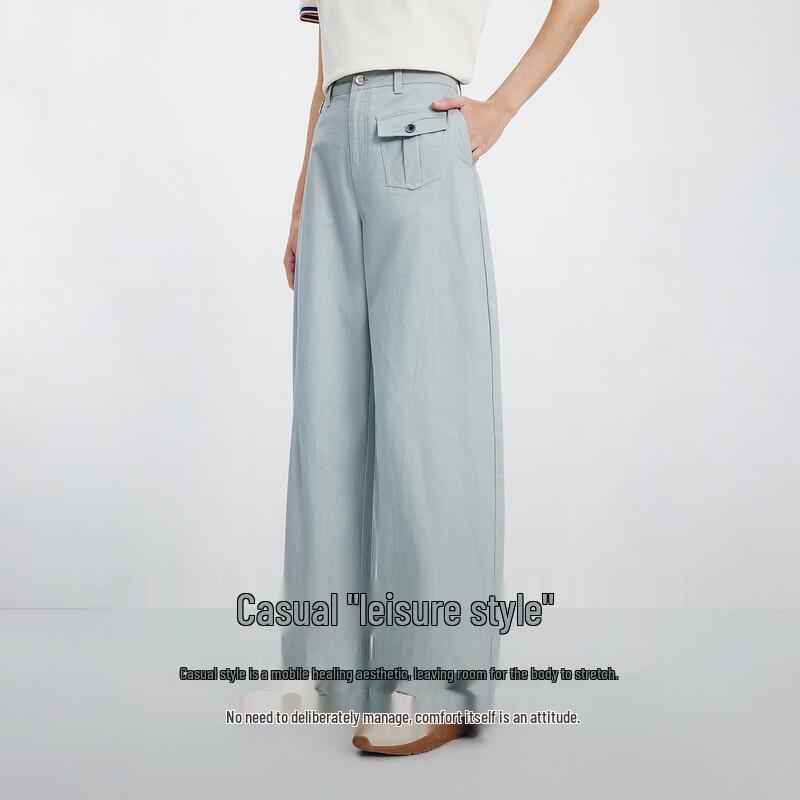 Navigare Women's Spring/Summer Cotton Casual Wide-Leg Pants