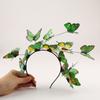 Wreath Prop Butterfly Bridal Tiaras LED Glow Decoration Butterfly Garland Wedding Headwear Colorful Butterfly Hair Band