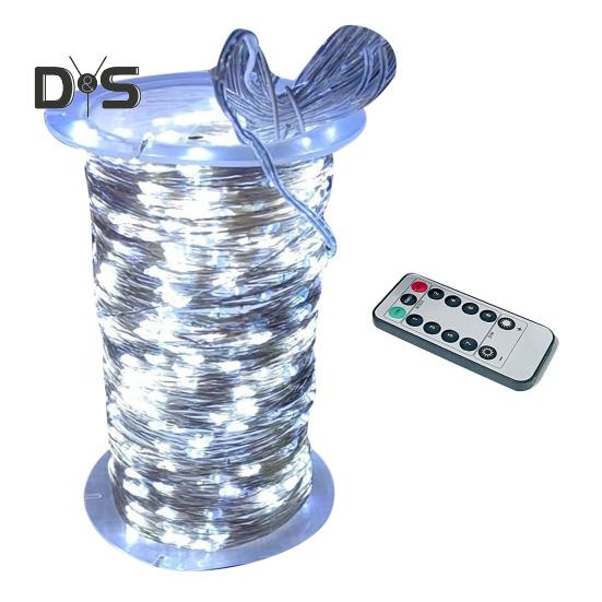 

Лампа з мідного дроту з 8 режимами освітлення Пульт дистанційного керування з м’яким сяйвом Водонепроникний вуличний світлодіодний ліхтар Весільні прикраси 10M білий