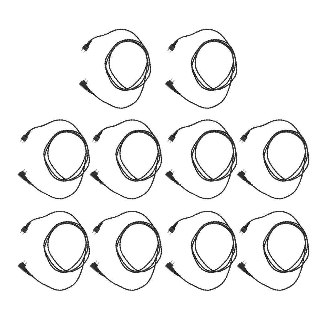 10pcs 2pin BW Hearing Aids Receiver Wire Heat Resistant Good Sound Transmission Effect Sound Amplifier Cord Black