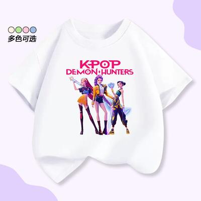 Camiseta de Manga Corta Casual para Niñas 'Caza de Brujas' Verano Moda Infantil Top