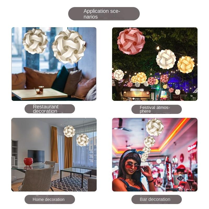 Modern Creative IQ DIY Puzzle Light Pendant Lamp Shade Decoration Chandelier Hanging Lighting Home Accessories