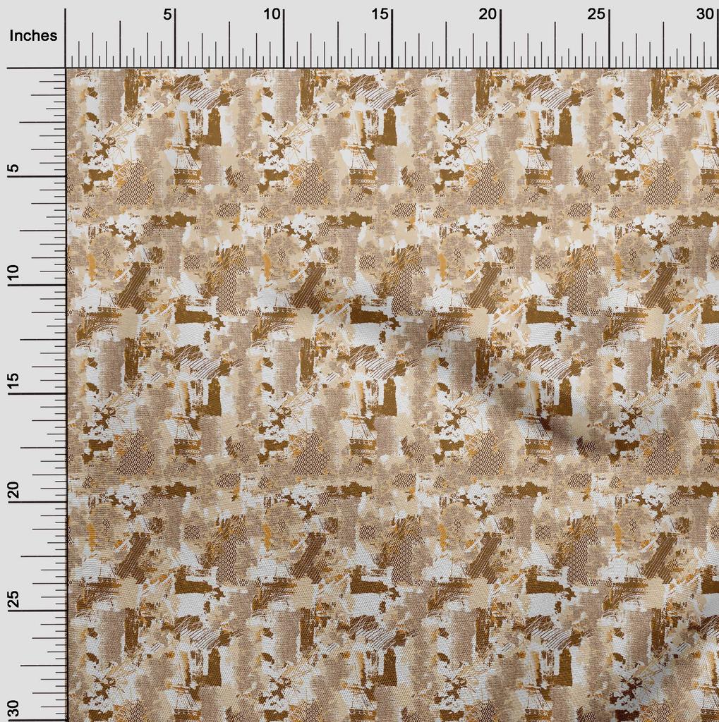 oneOone Cotton Flex Light Beige Fabric Abstracts Diy Clothing Quilting Fabric Print Fabric By Yard 40 Inch