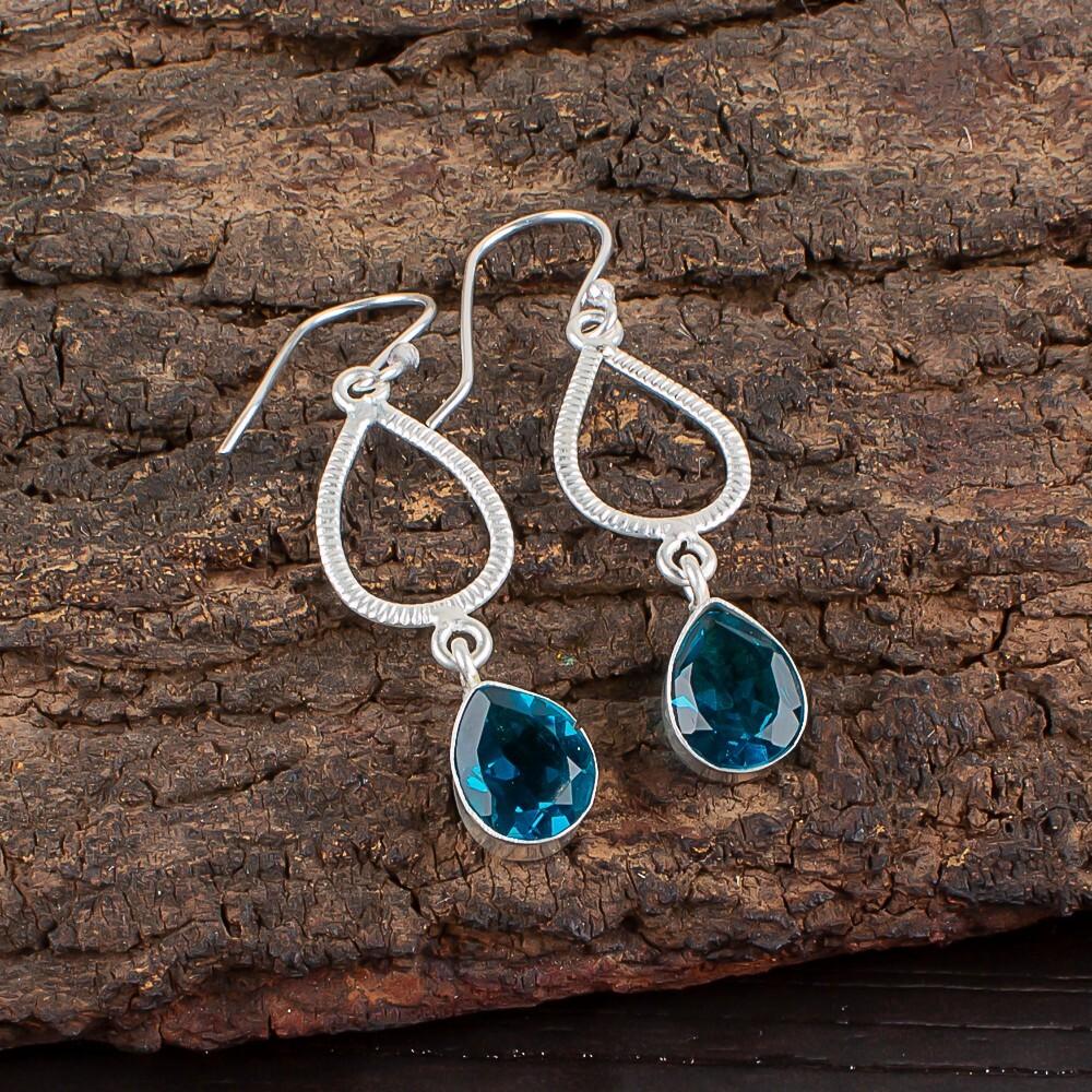 

Apatite Gemstone 925 Sterling Silver Jewelry Handmade Earrings1.90 Gift For Her EE-16-12