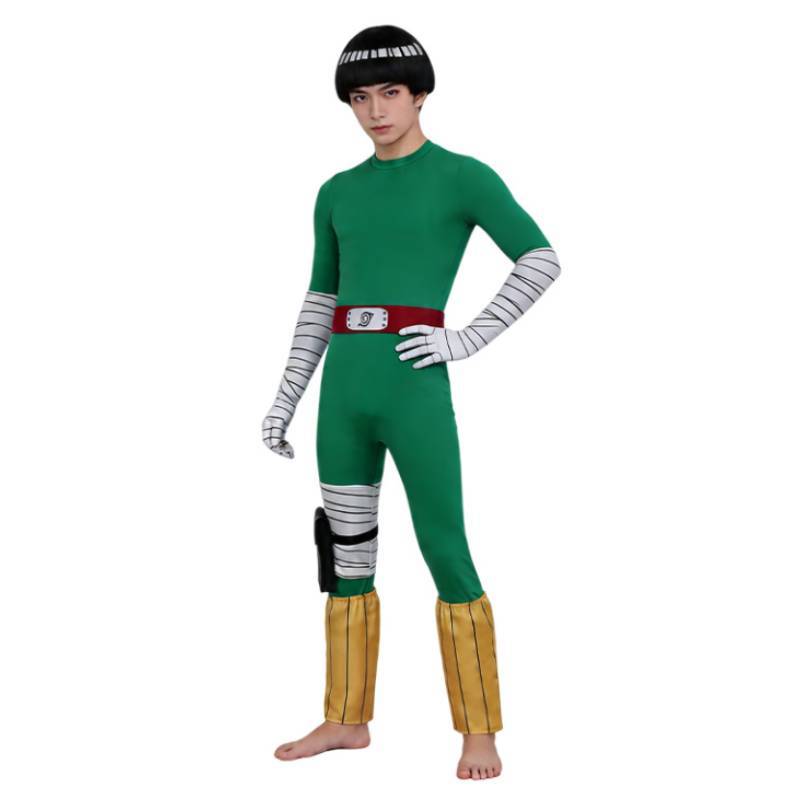 Naruto Rock Lee Cosplay Jumpsuit With Printed Design For Anime Conventions