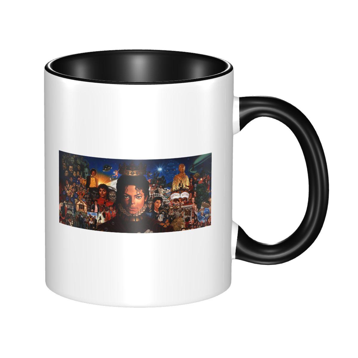 Michael Jackson tanzende Tasse Lustige Keramik-Kaffeetassen Teetassen Milchbecher Trinkgeschirr Geschenk für Frau Mann One Size gray