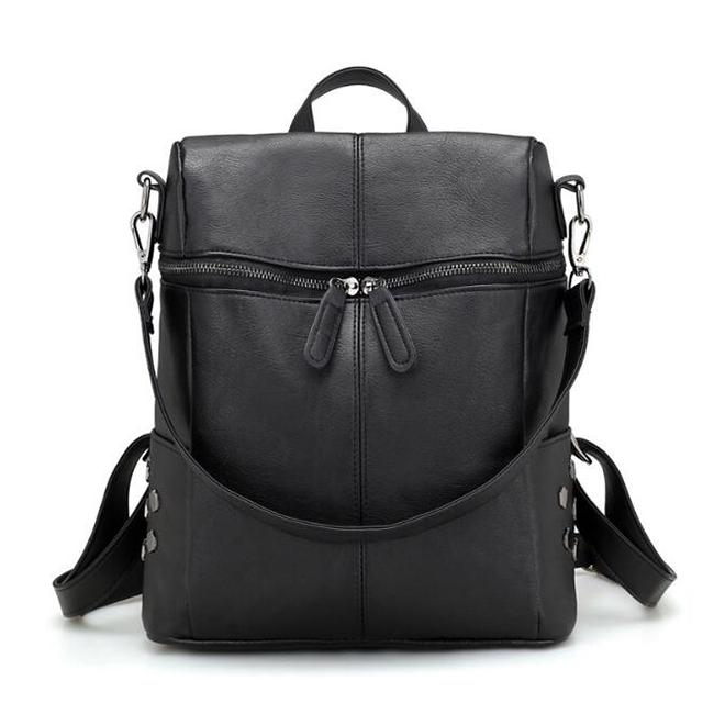 PU Leather Women Backpack Cute Bow School Bags For Teenage Girls Backpacks Fashion Chains Shoulder Bag Purse Sac A Dos