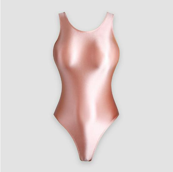 

Боди глянцевое шелковистое с круглым вырезом - Формирующее, с высоким вырезом, однотонное для художественной гимнастики T-Crotch XXXL