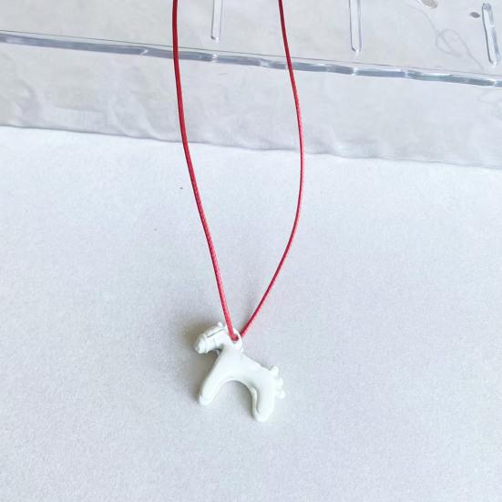 3D Horse Pendant Necklace Enamel Mini Horse Charm Necklace Cute Horse Long Necklace Gift for Men Women Horse Lovers