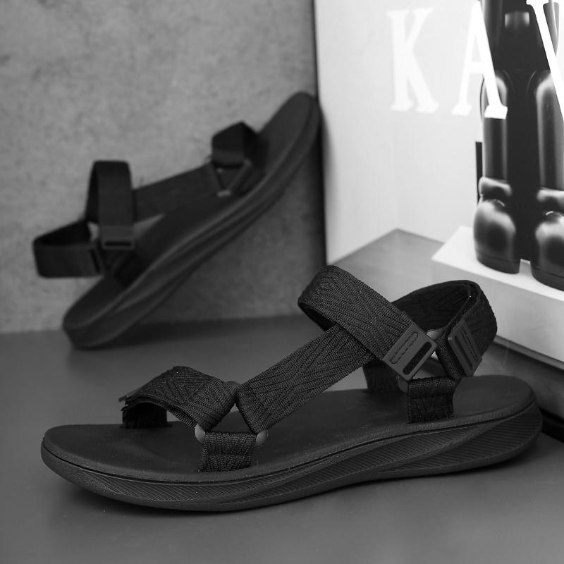 

Fashion New Men s Fashion Sandals Flat Bottom Non Slip Summer Open Toed Beach Breathable Outdoor Soft Soled Walking Casual Shoes 2025 45 чёрный